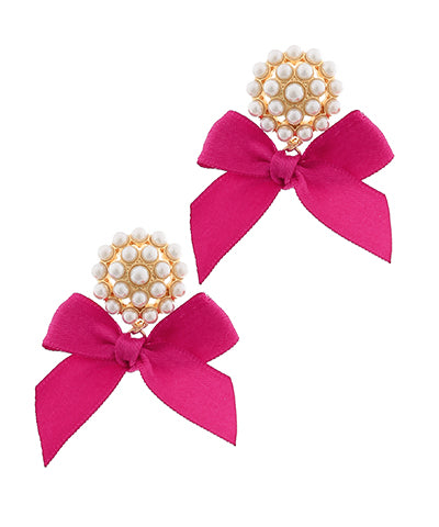 Pearl Ribbon Earrings