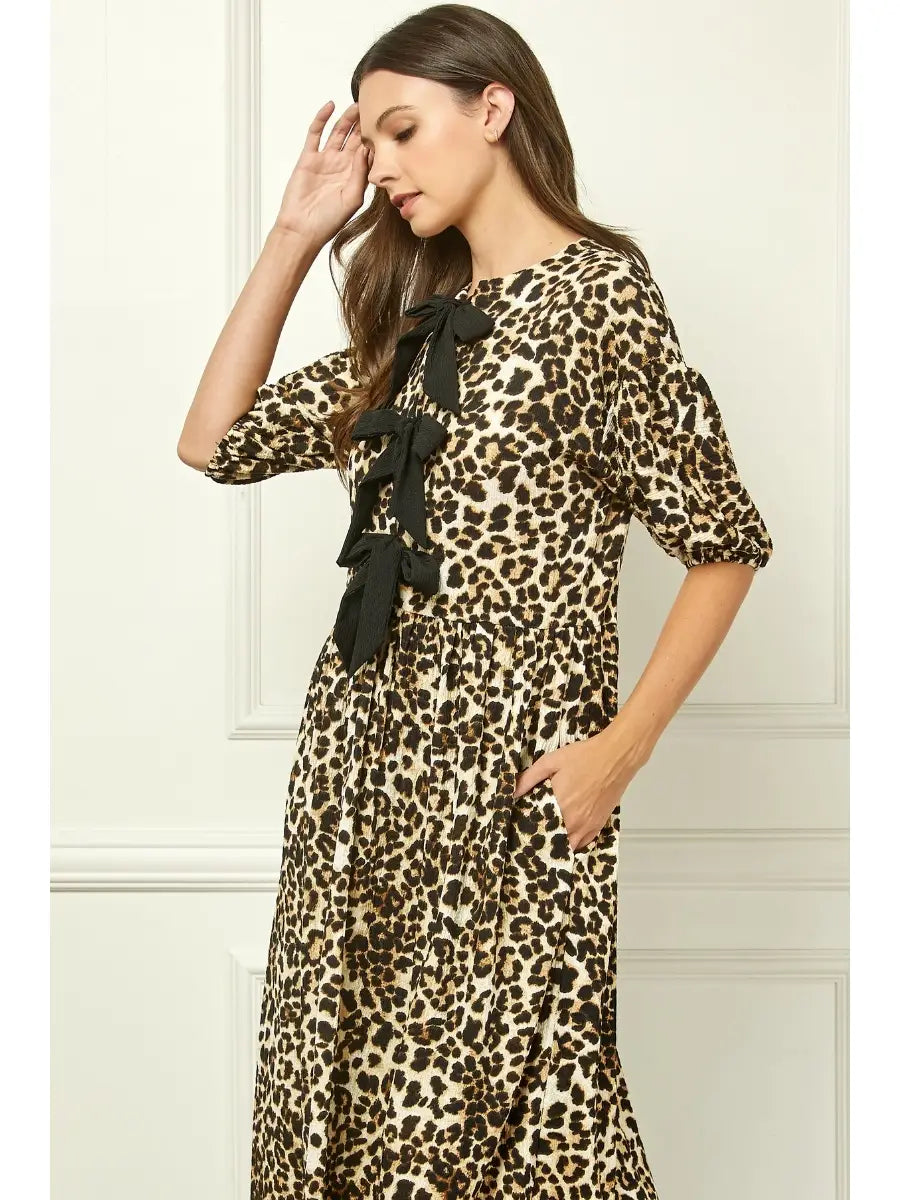 Cheetah Chic Bow Dress