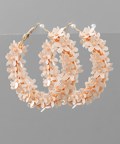 Floral Blush Hoop Earrings