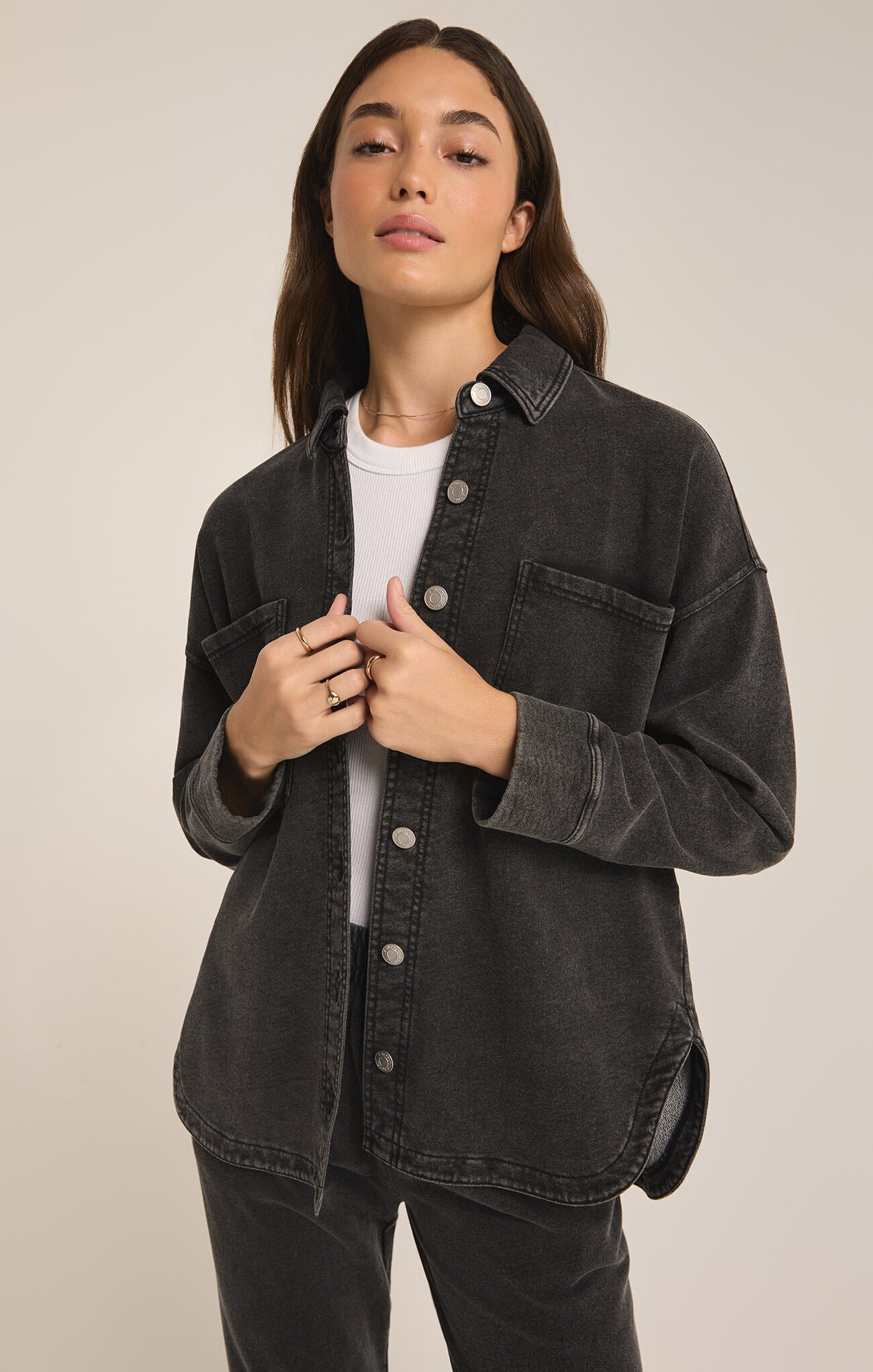 All Day Knit Denim Jacket (Vintage Black): Z SUPPLY