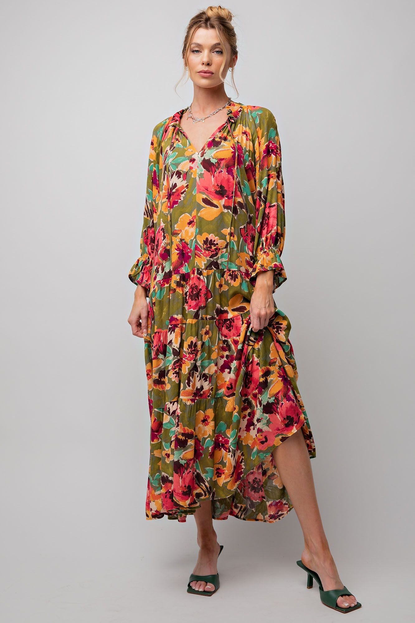 Flirty Floral Fall Maxi Dress