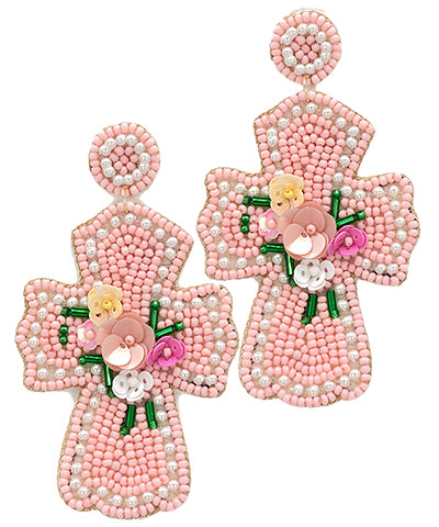 Blooming Cross Earrings