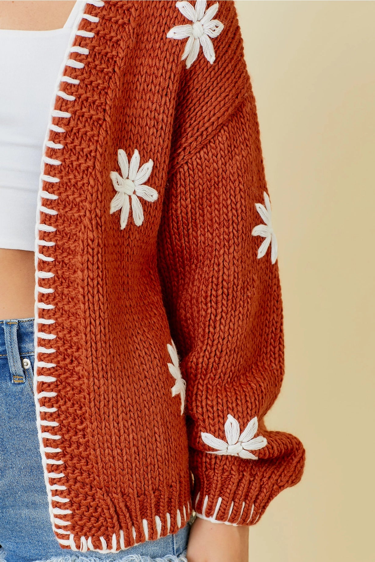 Floral Fall Crochet Sweater