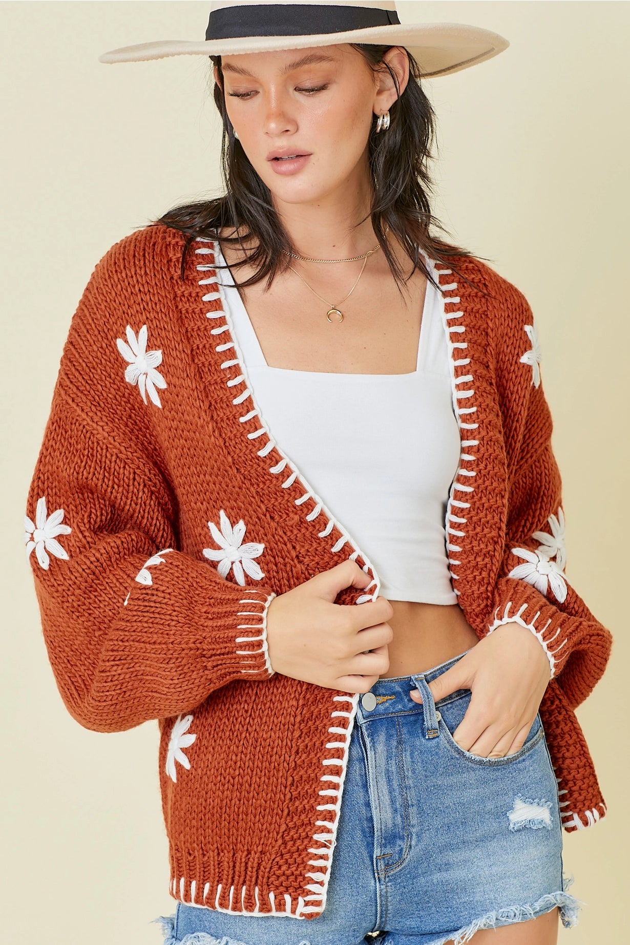 Floral Fall Crochet Sweater