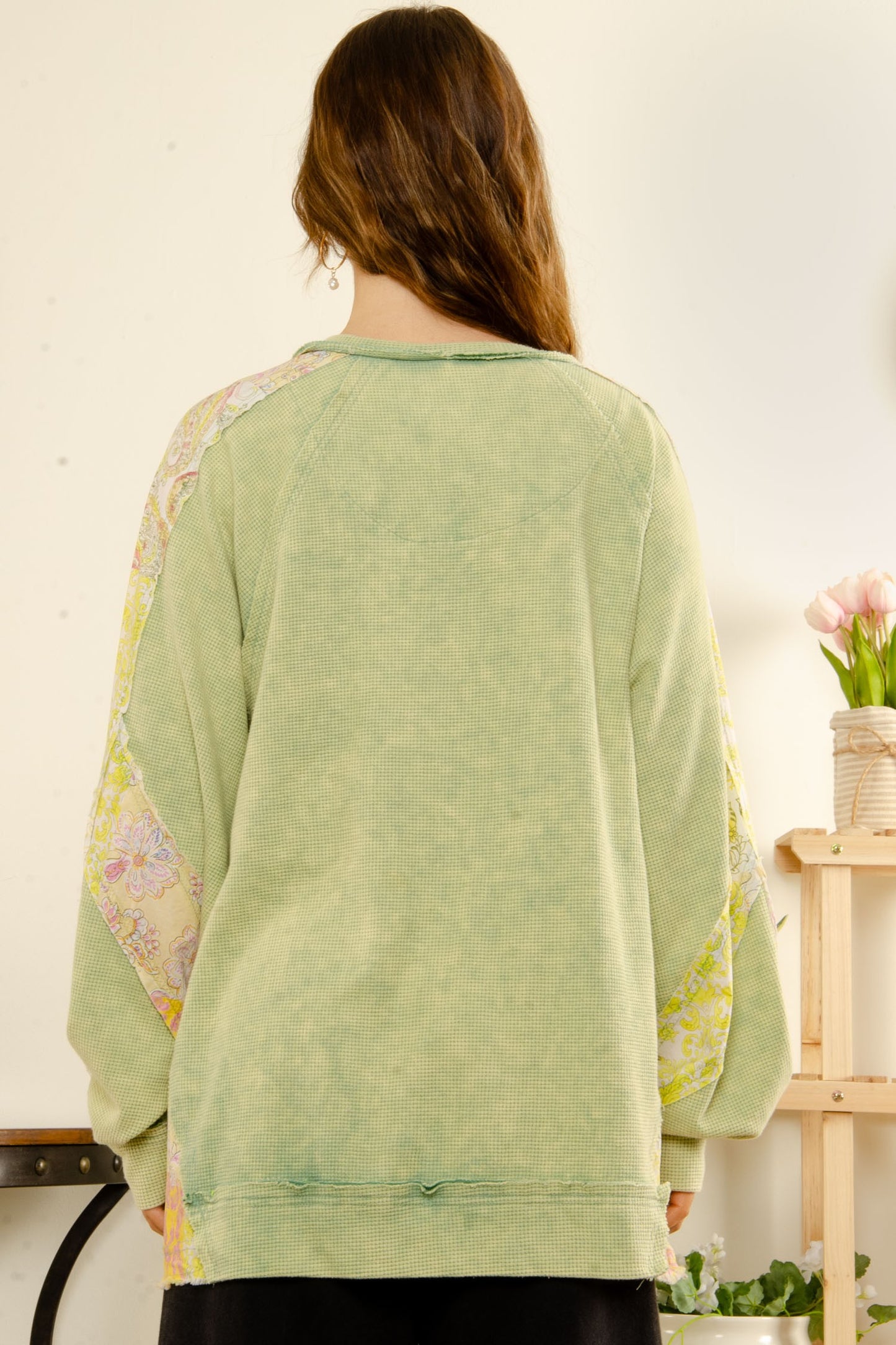Waffle Knit Fabric Top