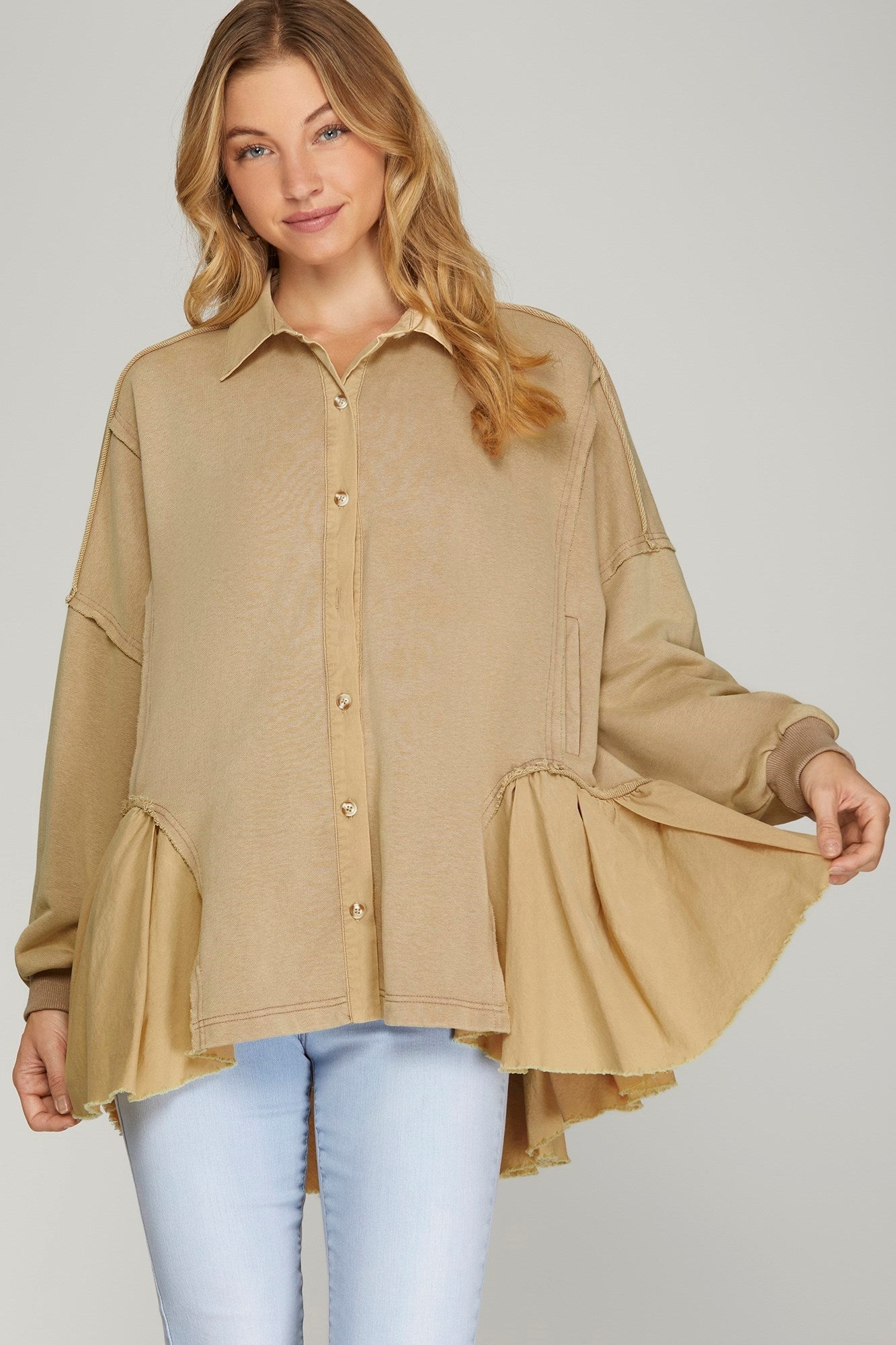 Totally Taupe Tunic Top