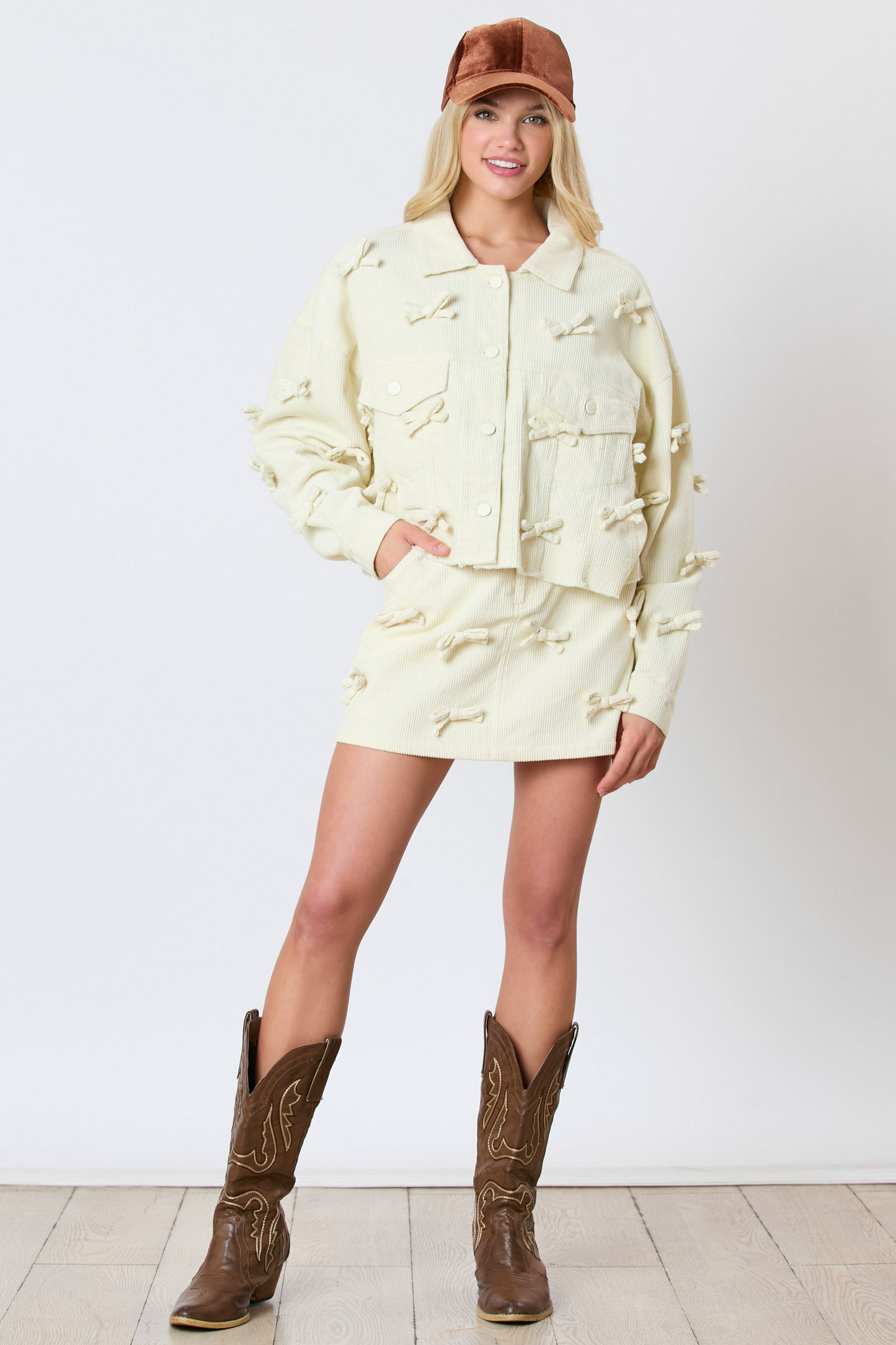 Cute Corduroy Bow Jacket