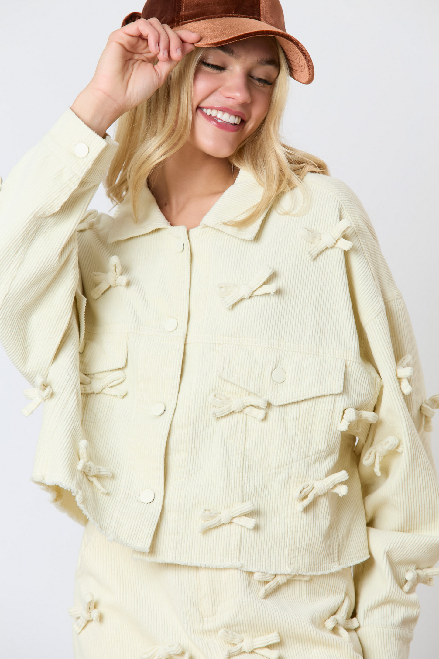Cute Corduroy Bow Jacket