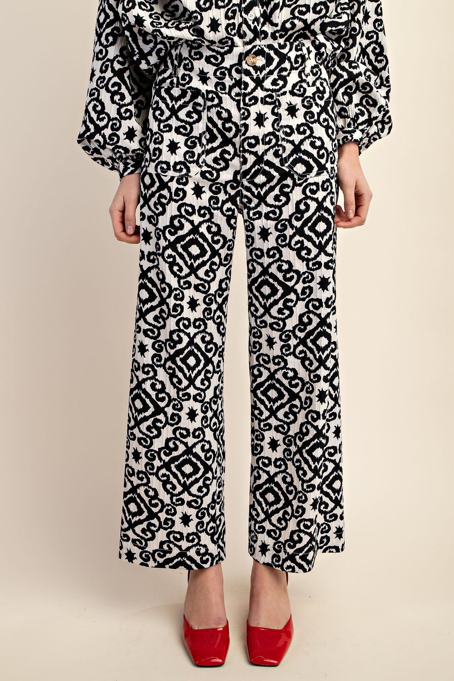 Black Geometric Pants