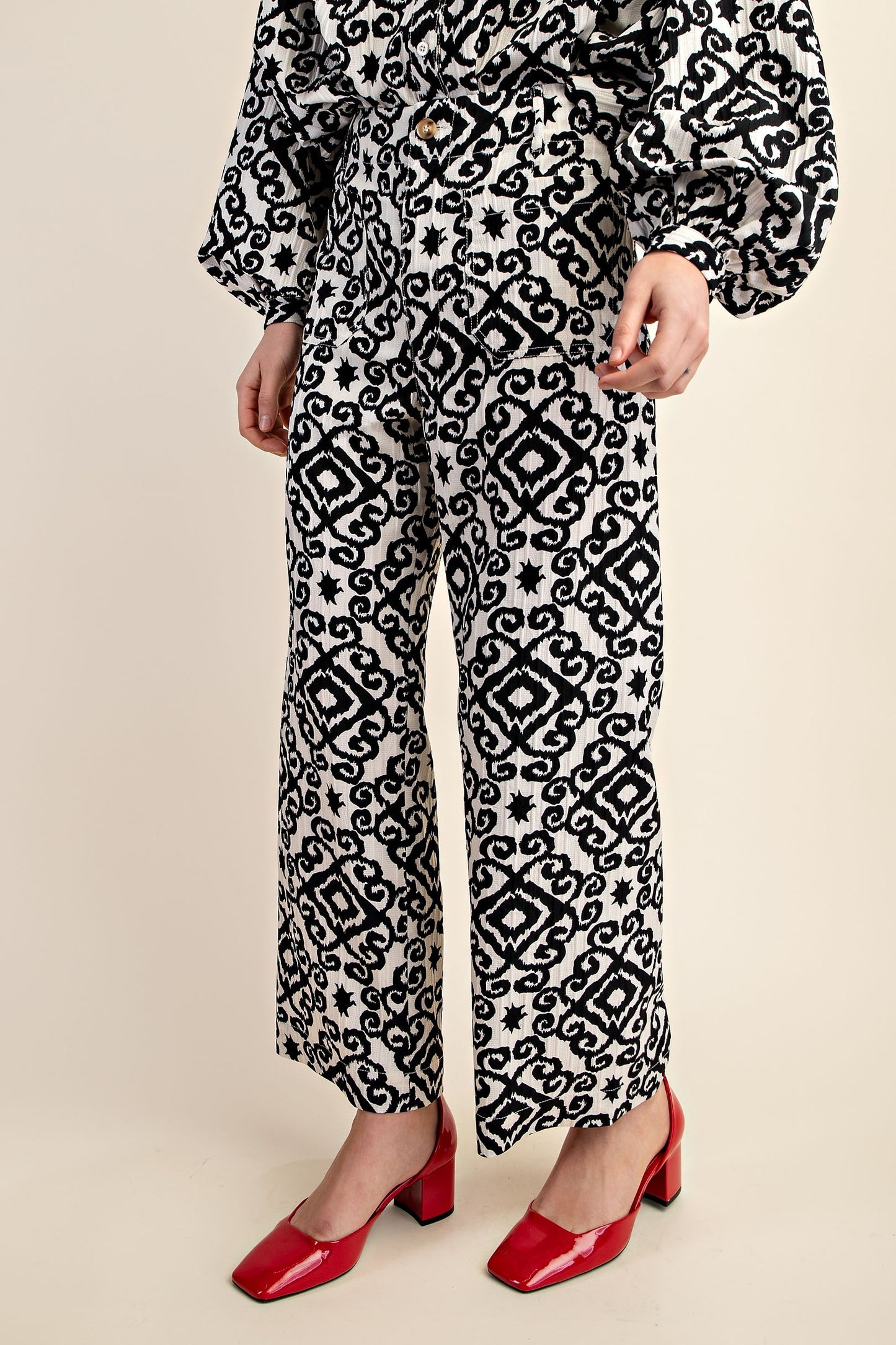 Black Geometric Pants