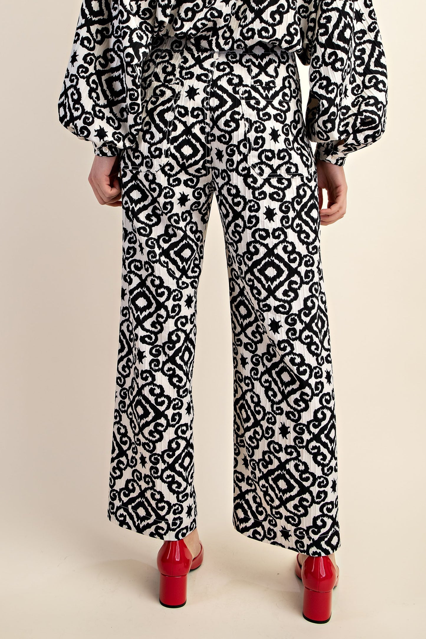 Black Geometric Pants