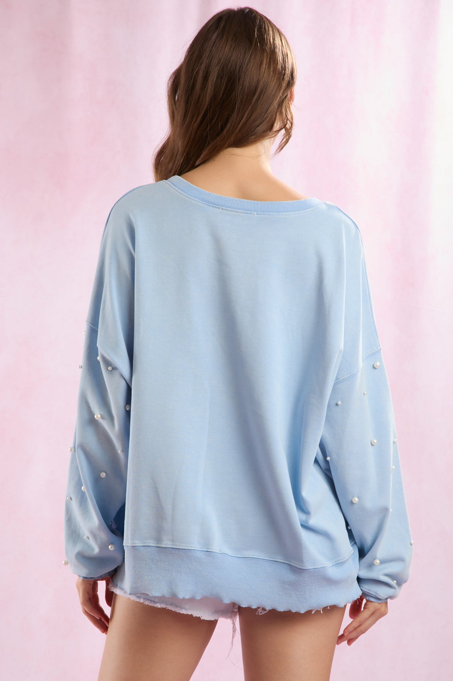 Baby Blue Pearl Pullover