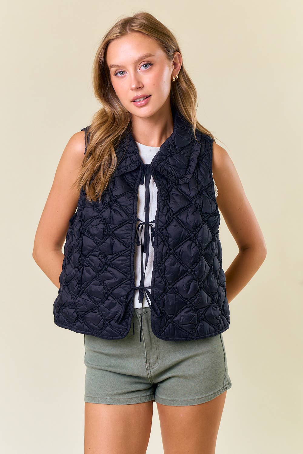 Ruffled and Quilted Vest