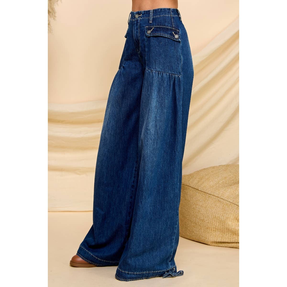 Drawstring Denim Pants