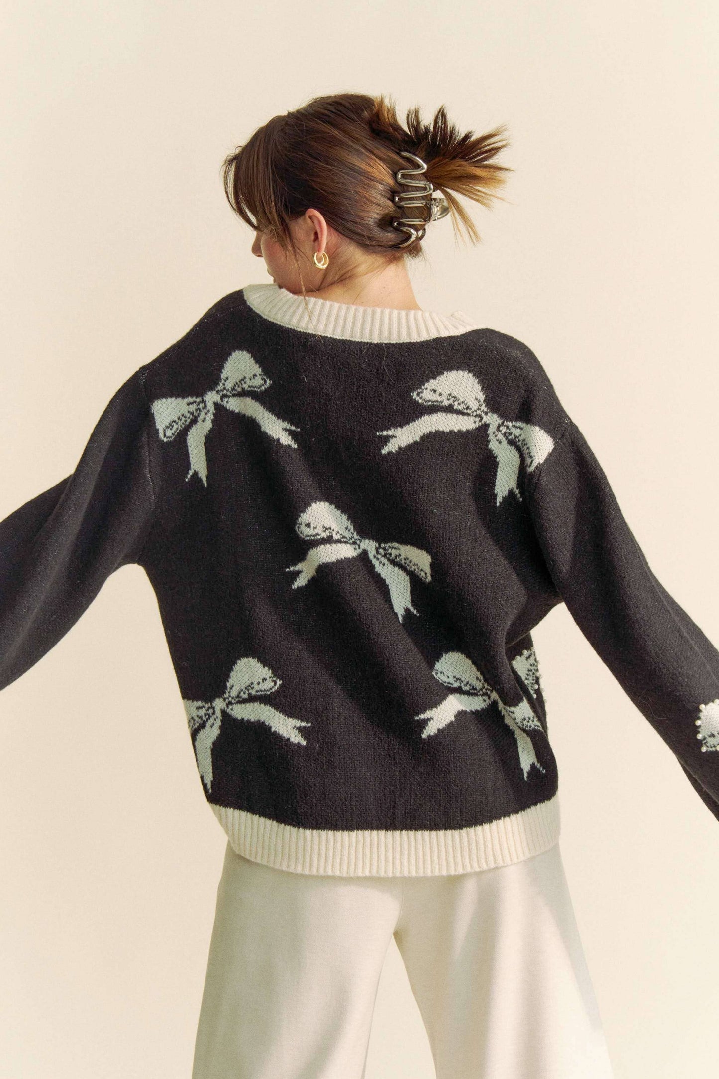 Bows and Pearls Sweater