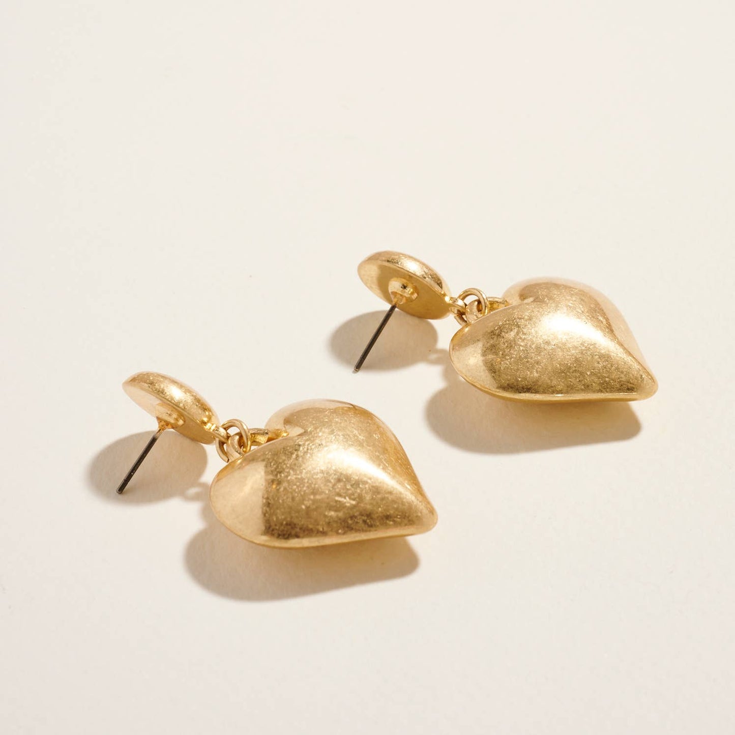 Vintage Gold Heart Earrings