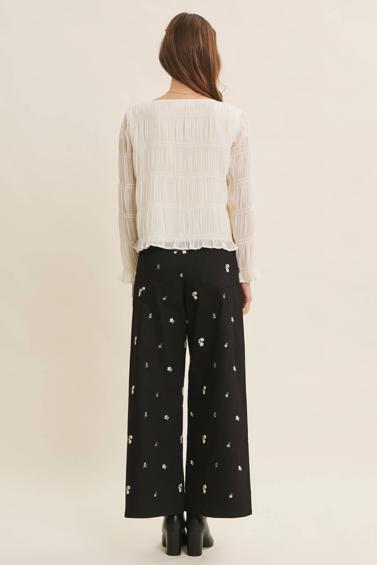 Floral Embroidered Pants