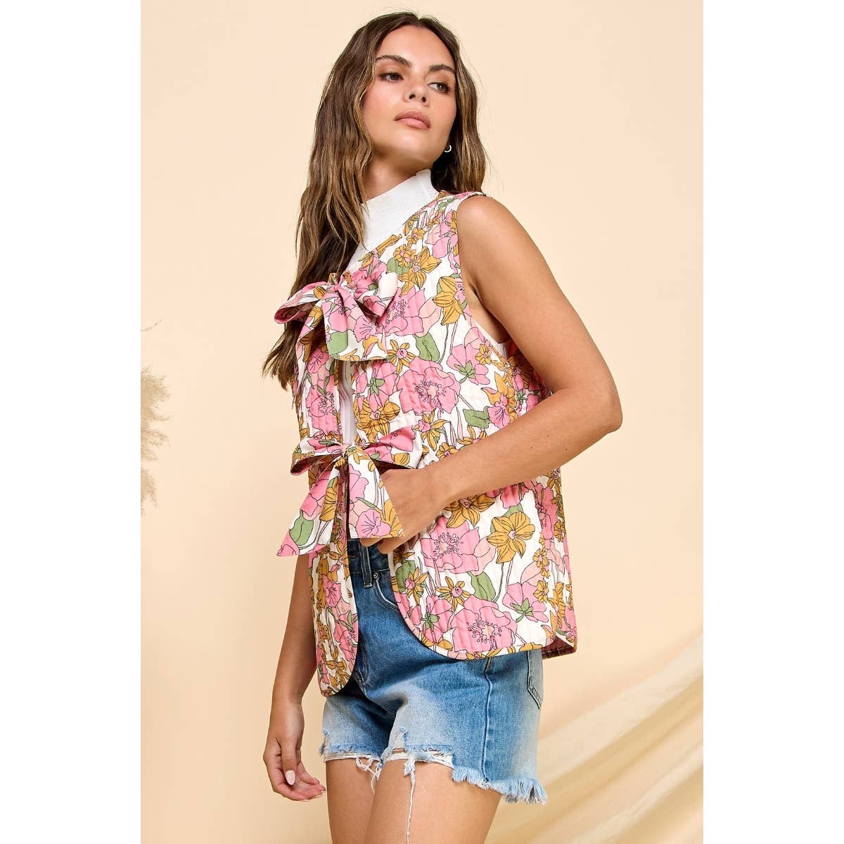 Sweet Quilted Floral Vest