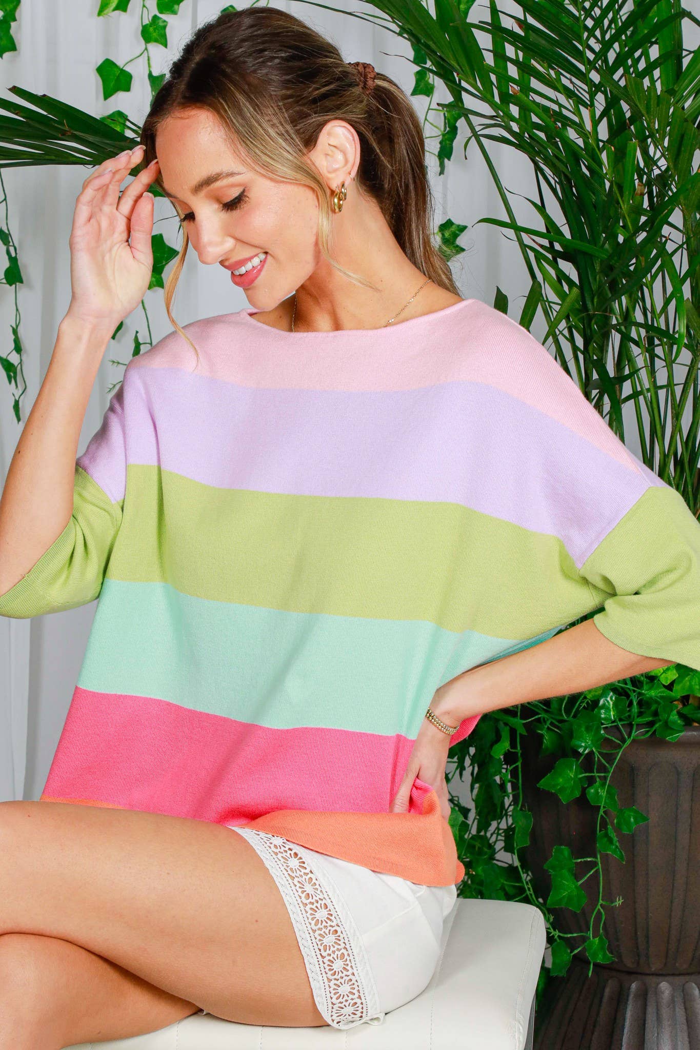 Colorblock Springy Sweater