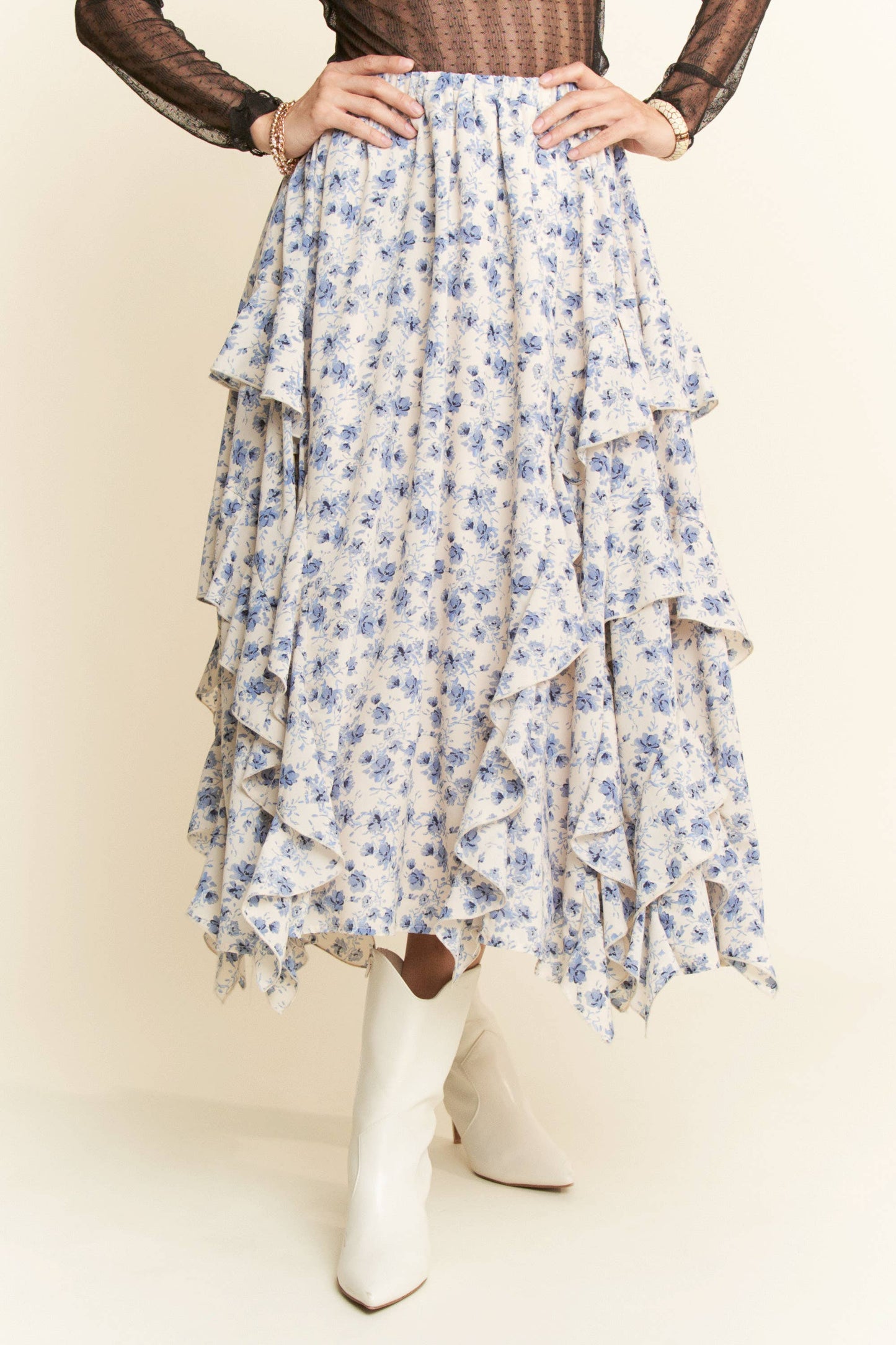 Blue Bonnet Midi Skirt