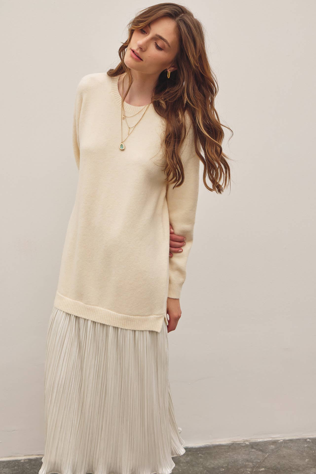 Metallic Illusion Sweater Dress
