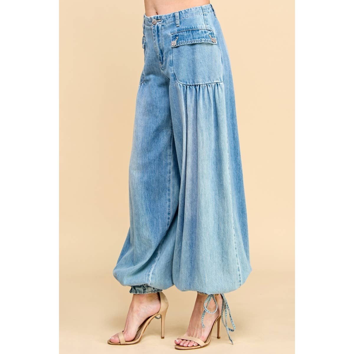 Drawstring Denim Pants