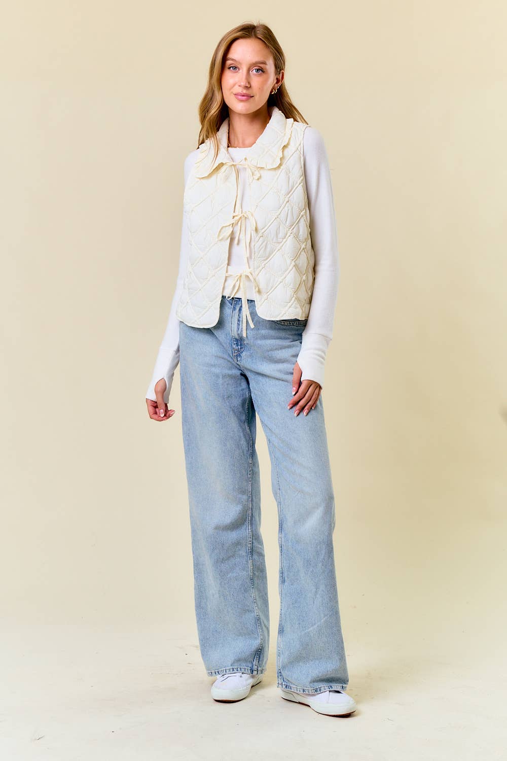 Ruffled and Quilted Vest