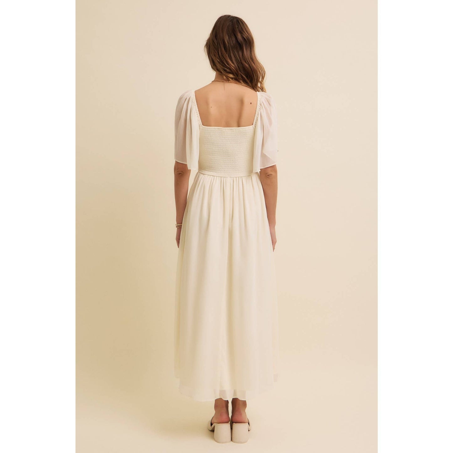 Feminine Flutter Midi Dress