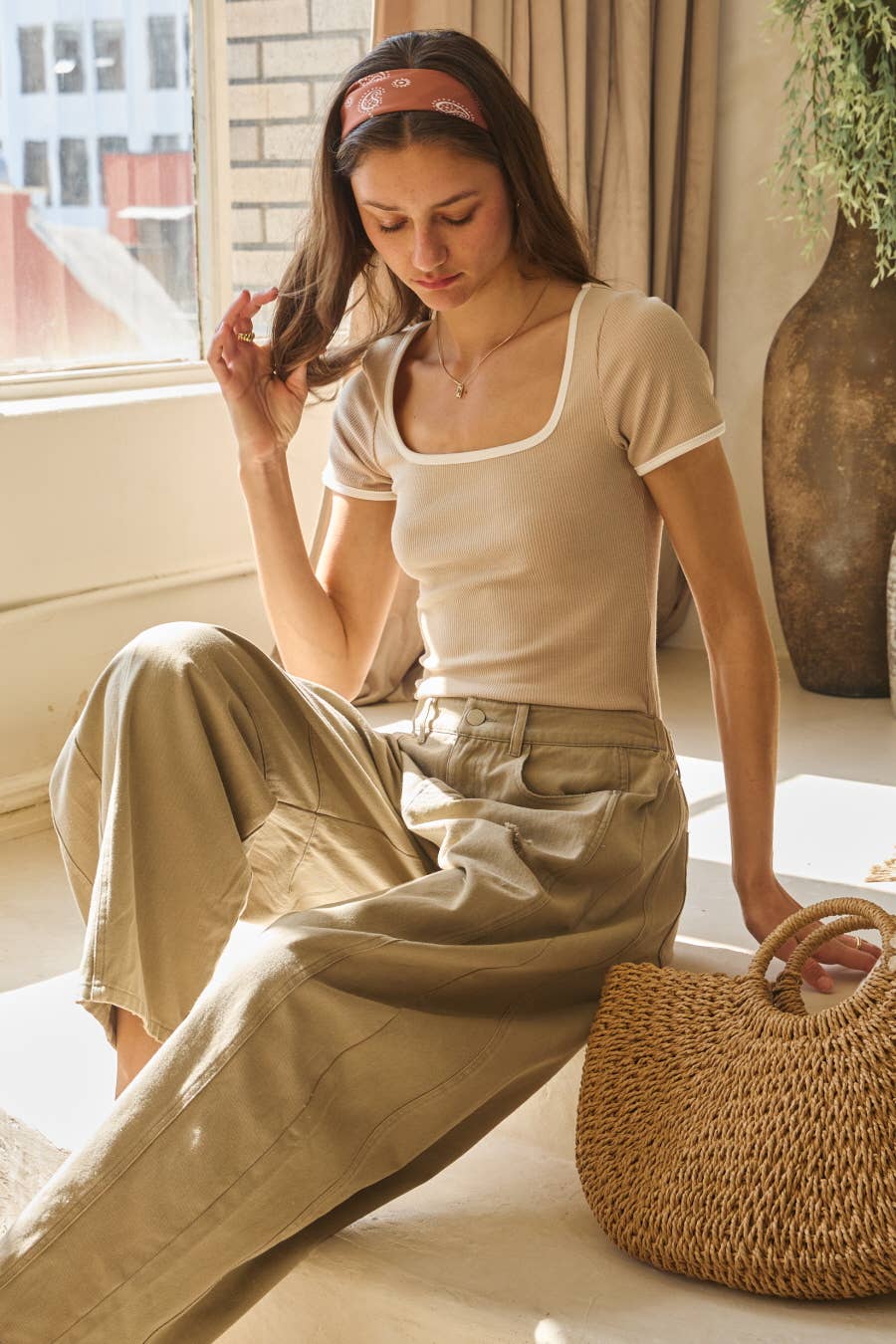 Acid Washed Barrel Pants