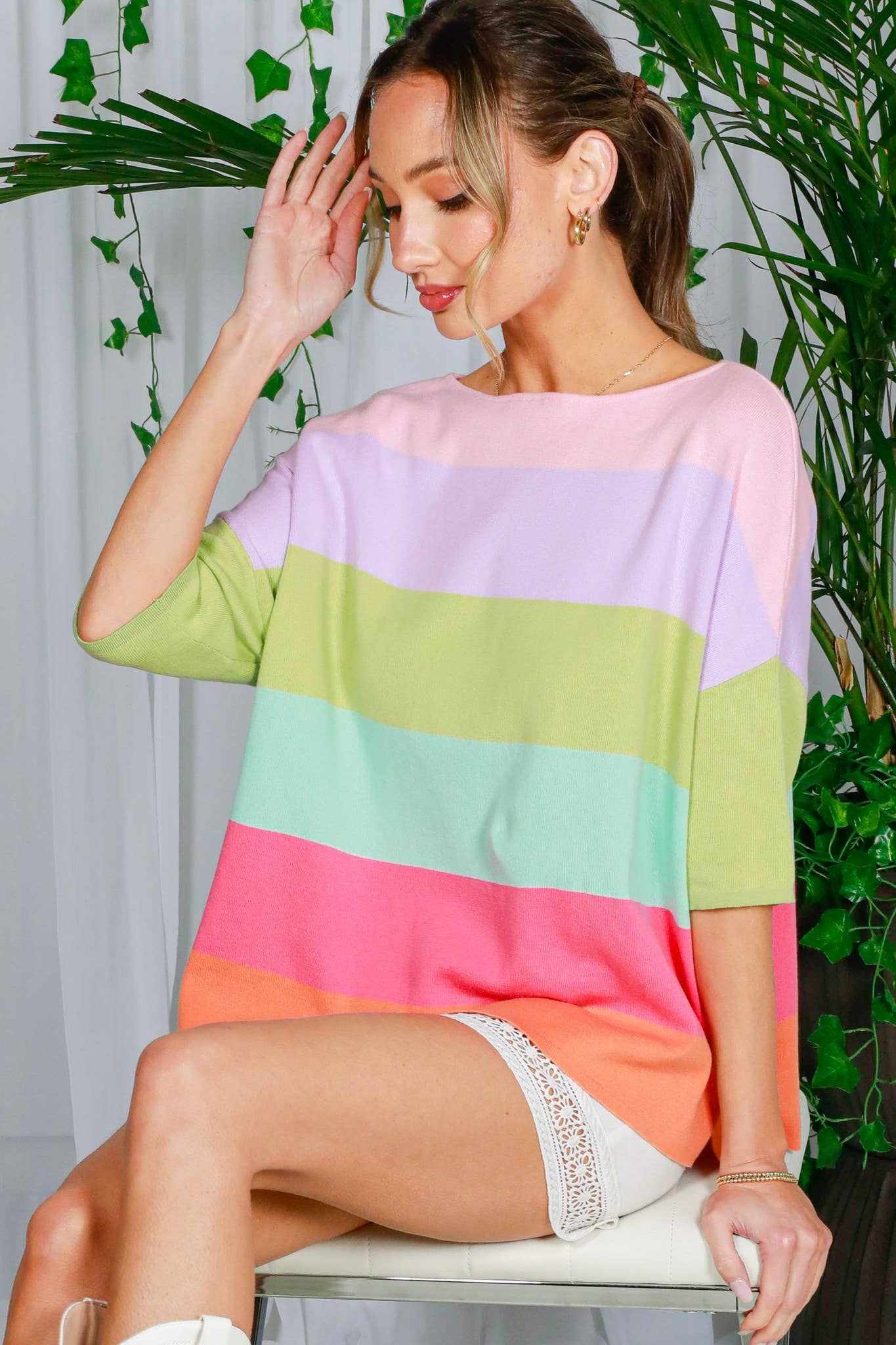 Colorblock Springy Sweater