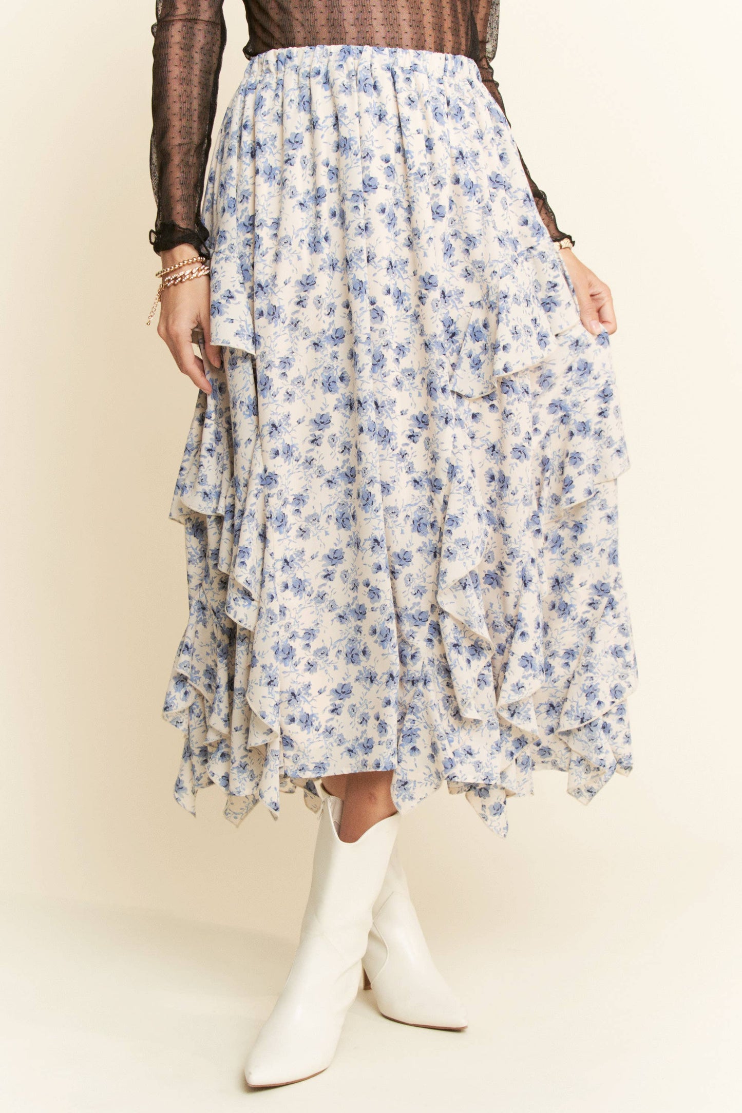 Blue Bonnet Midi Skirt