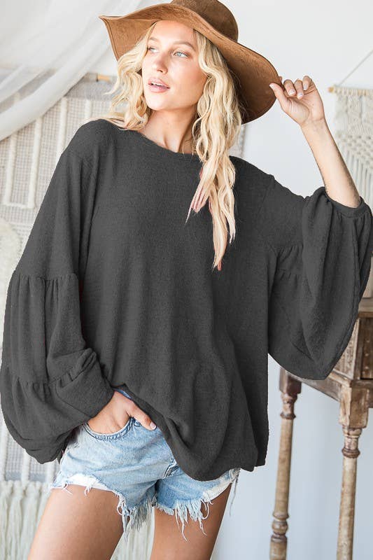 Black Bishop Sleeve Top