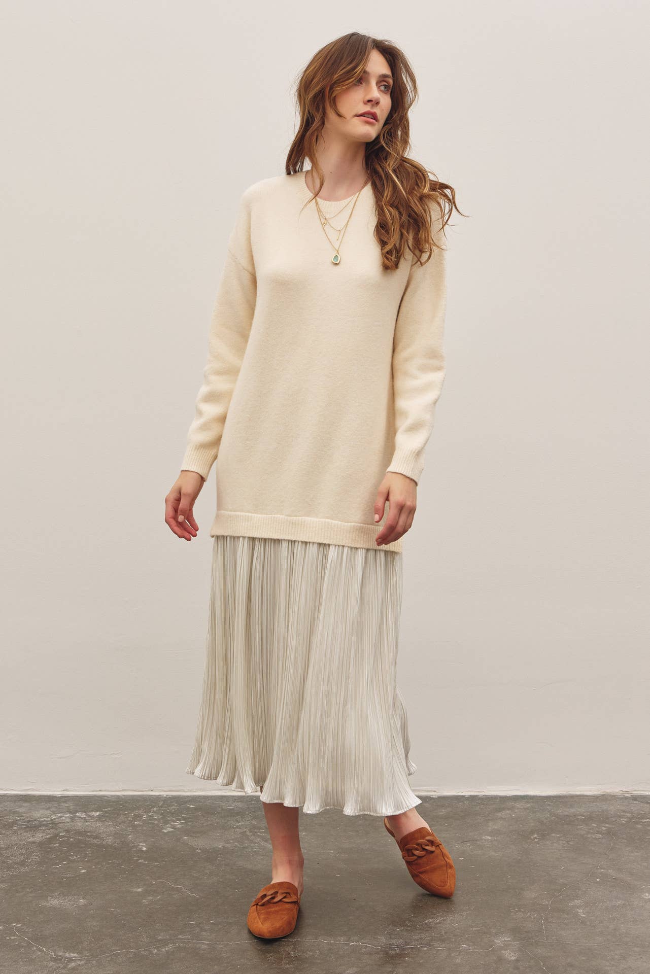 Metallic Illusion Sweater Dress