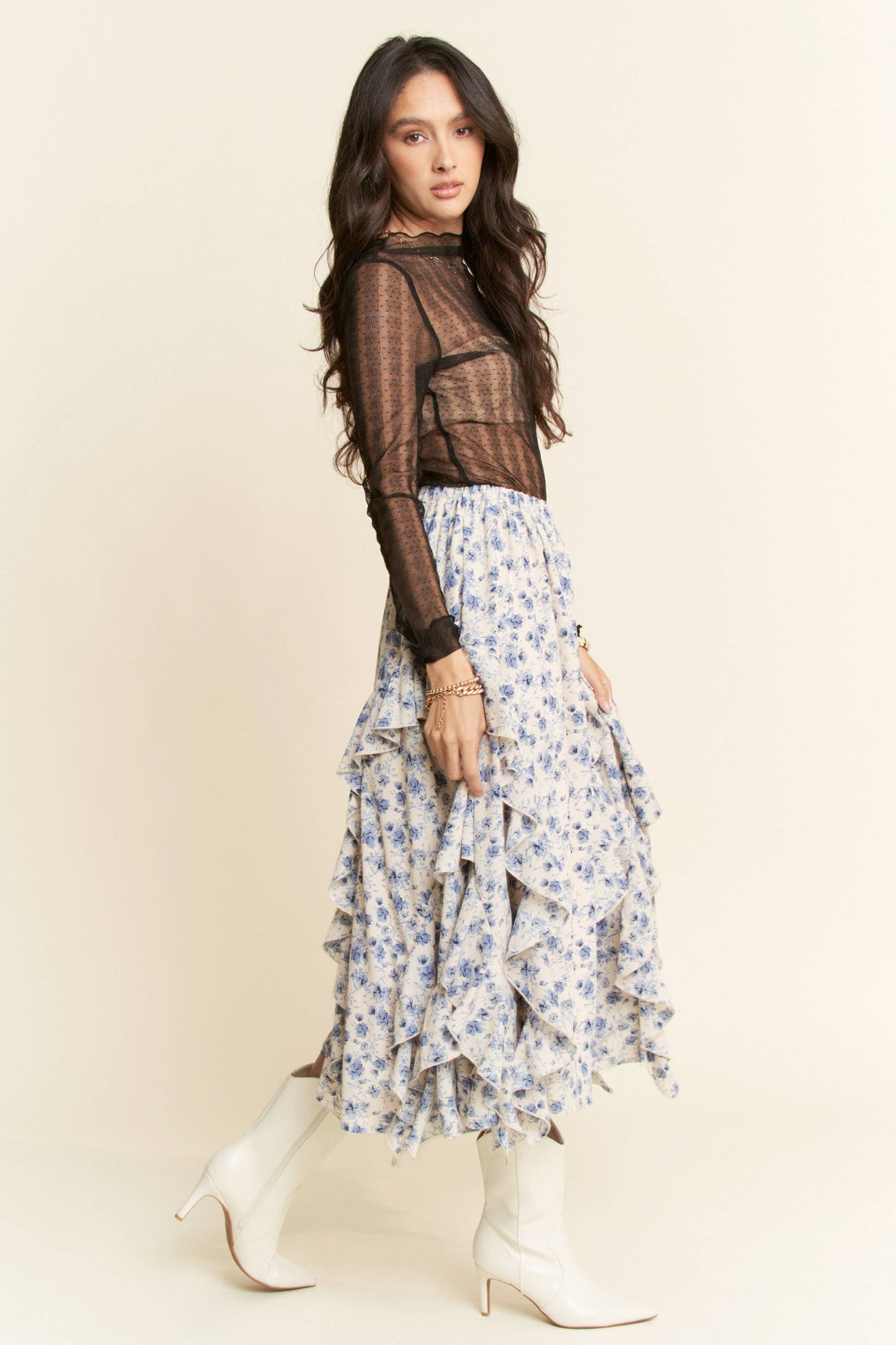 Blue Bonnet Midi Skirt