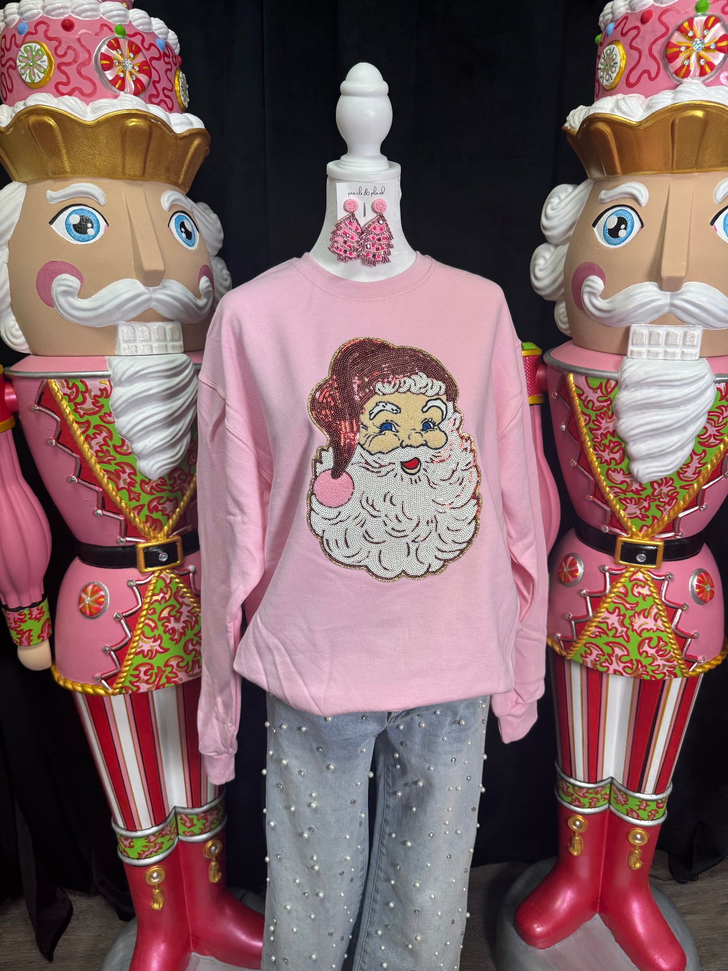 Baby Pink Santa Patch Sweatshirt: DOORBUSTER