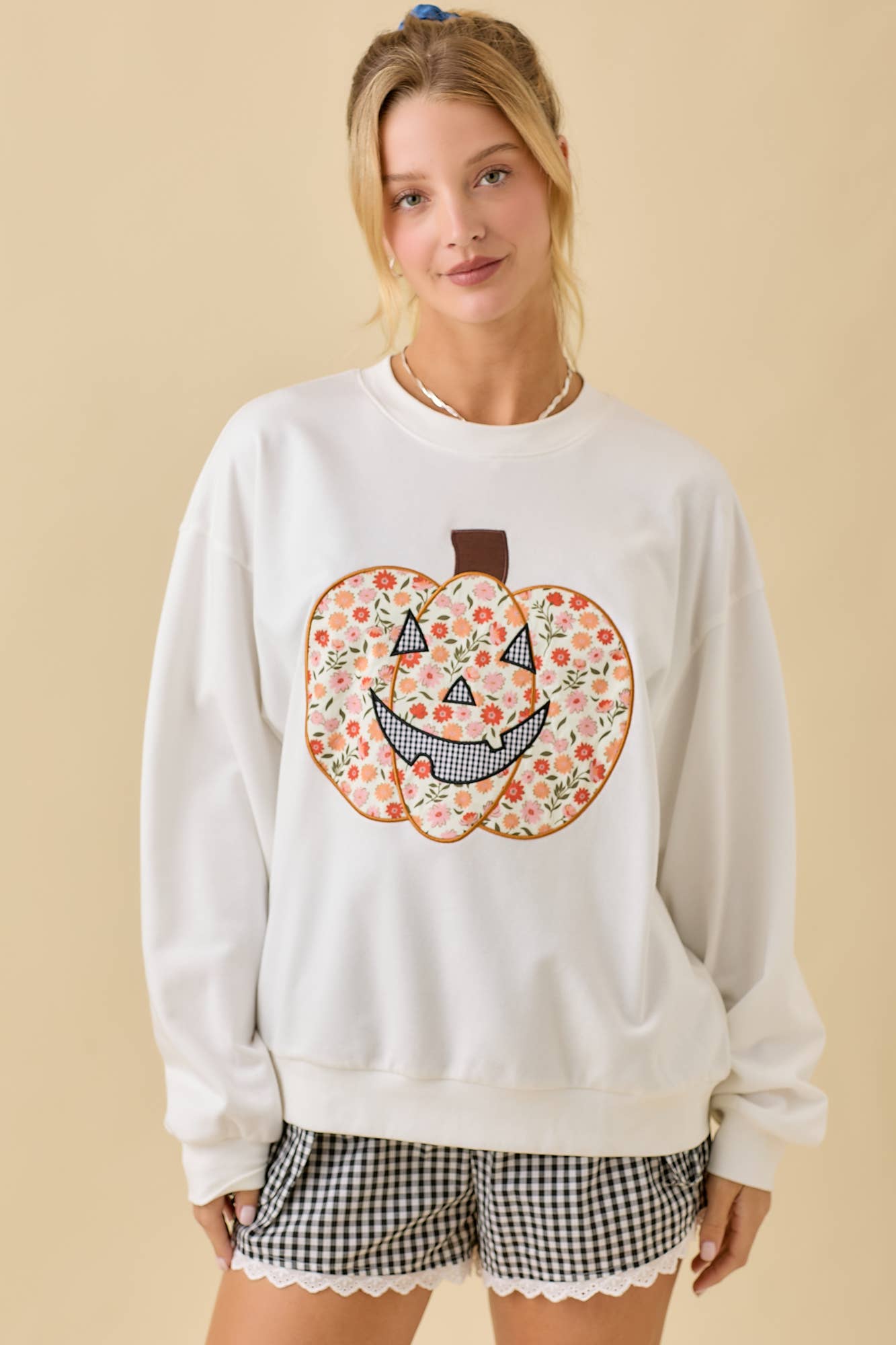 Floral Pumpkin Patch Pullover Top