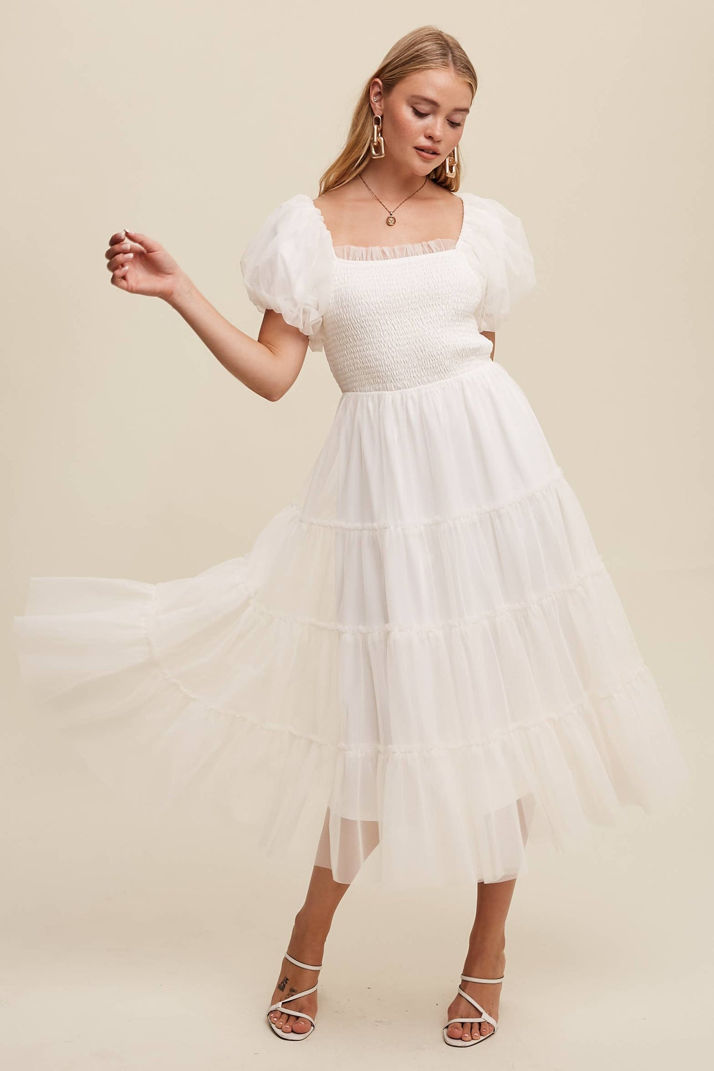 Chic Cream Tulle Dress