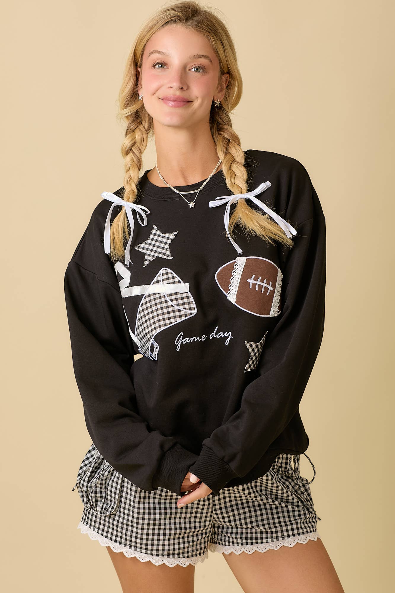 Gingham Gameday Top