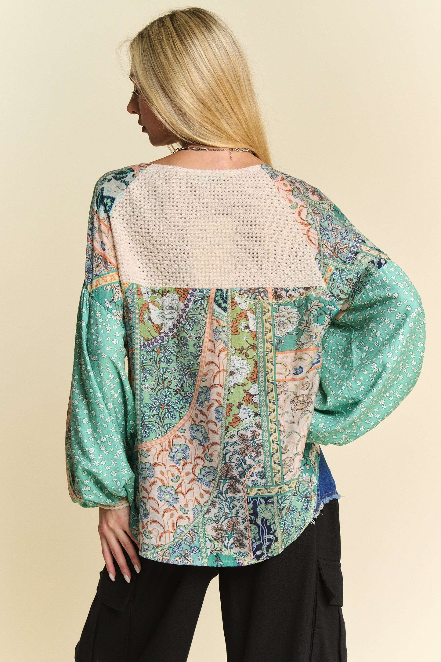 Floral Waffle Knit Top