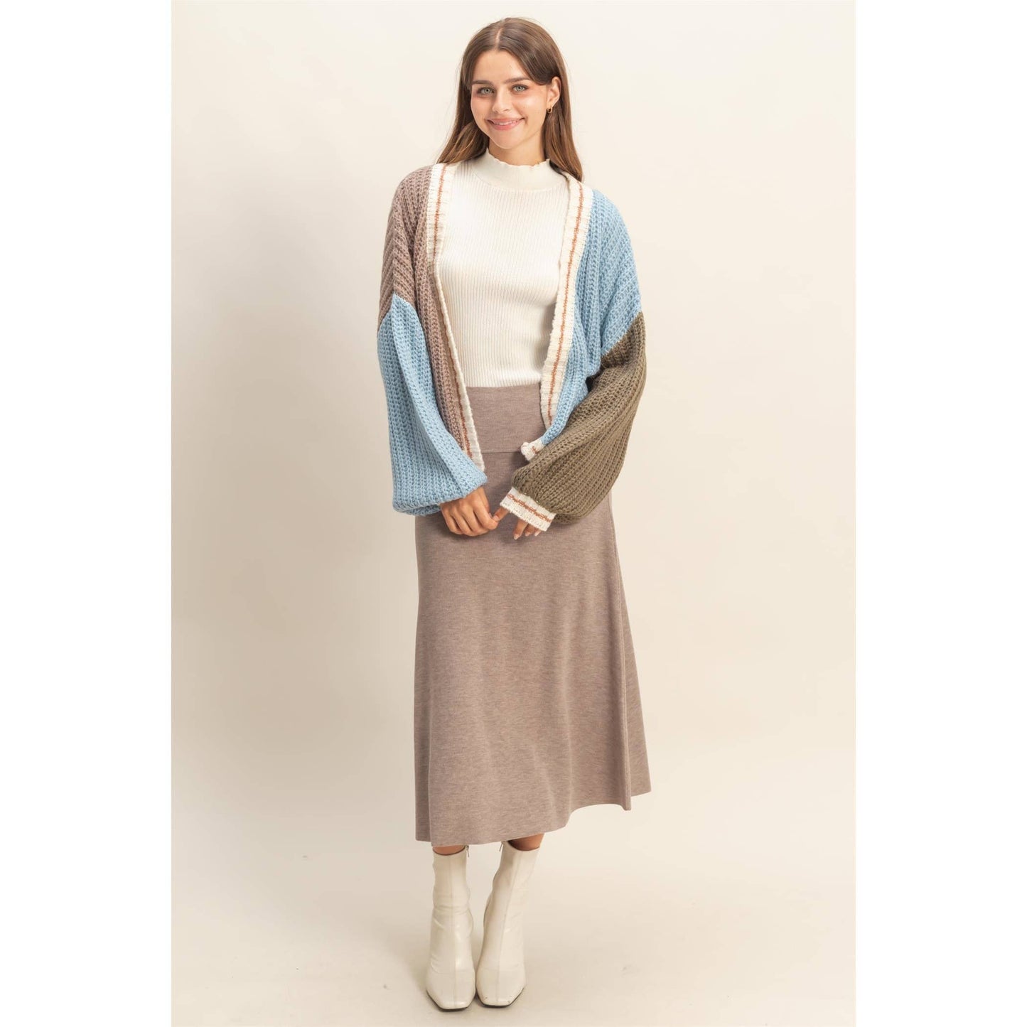 Cutie Block Color Cardigan