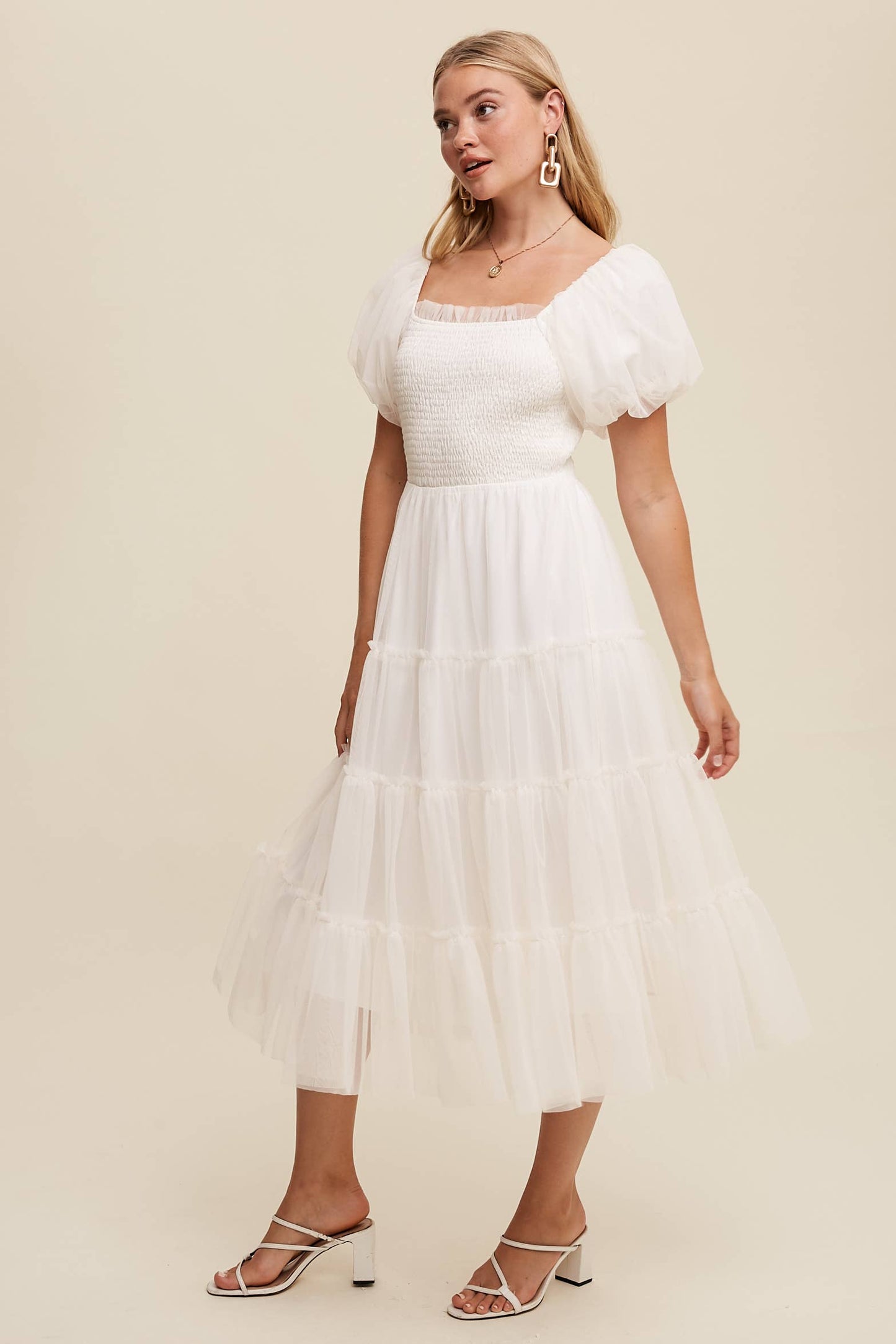 Chic Cream Tulle Dress
