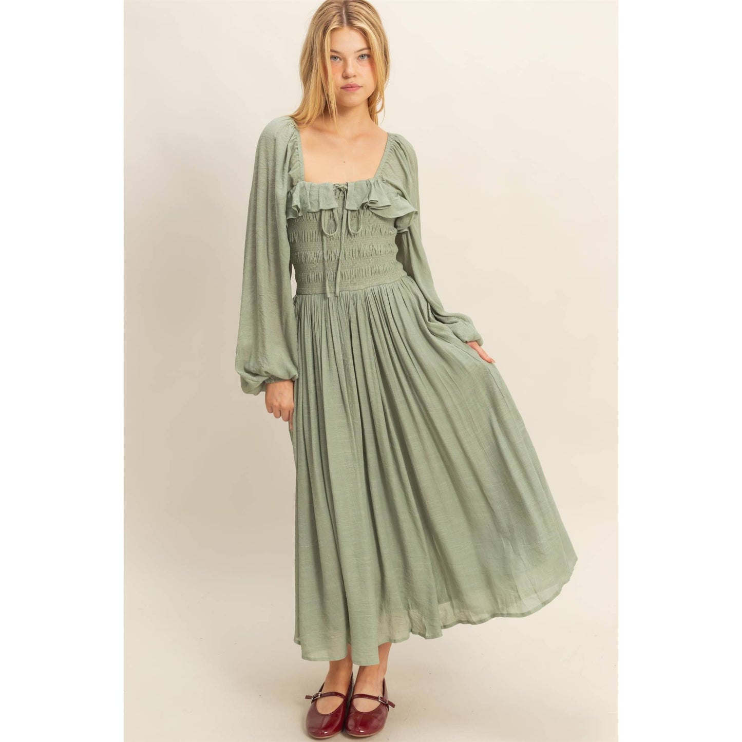 Peasant Gal Midi Dress