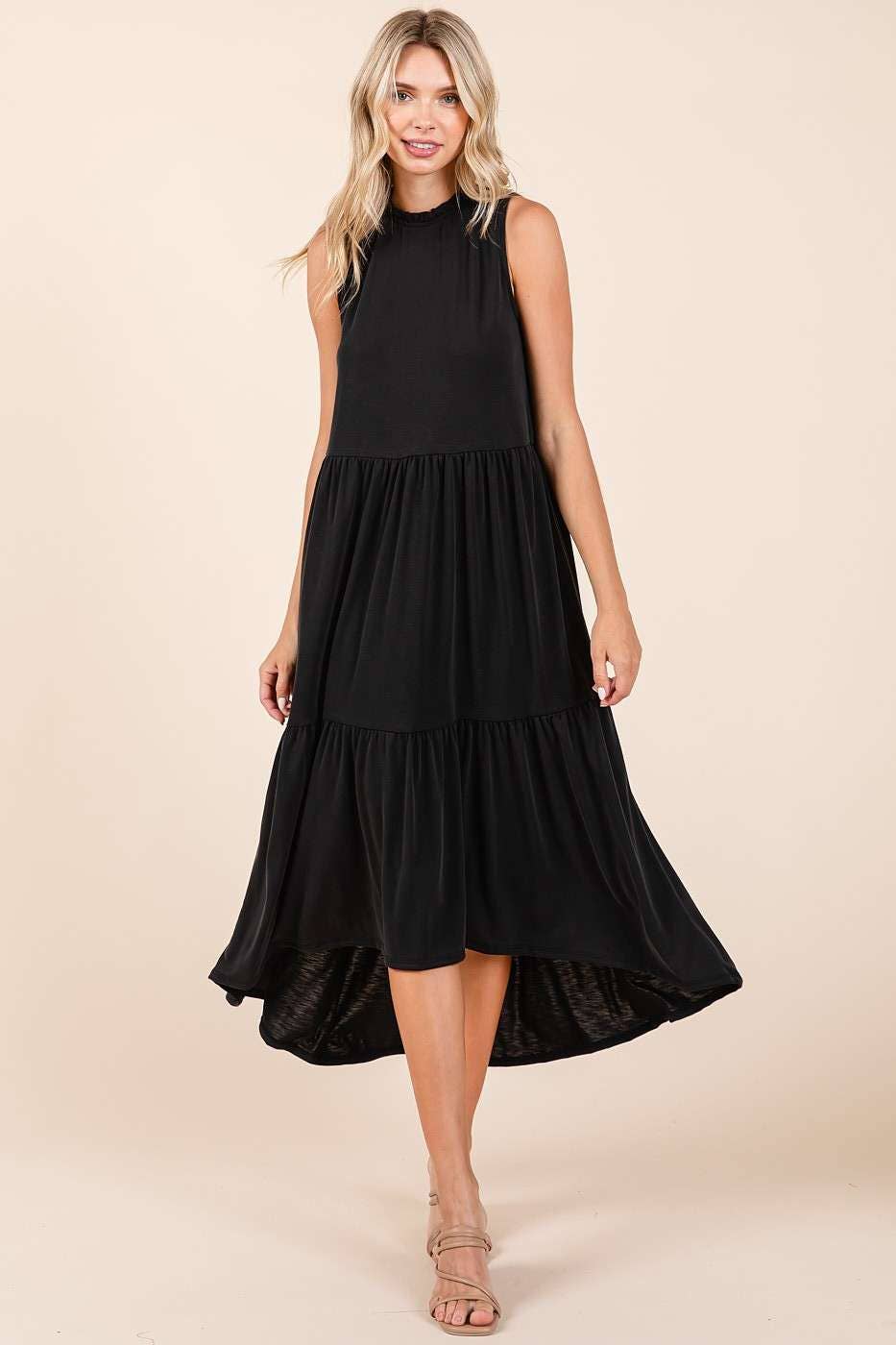 Black Modal Midi Dress