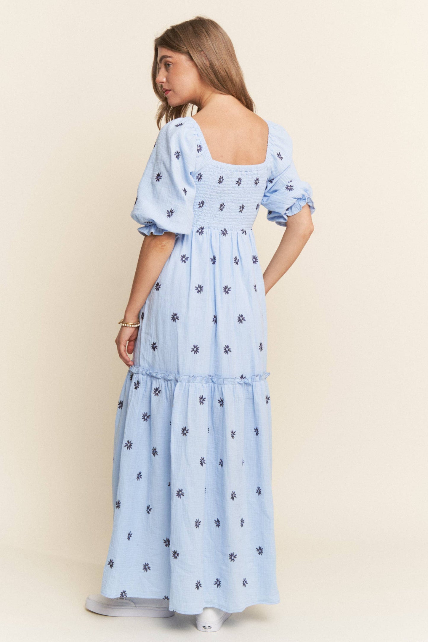 Dainty Daisy Blue Maxi Dress