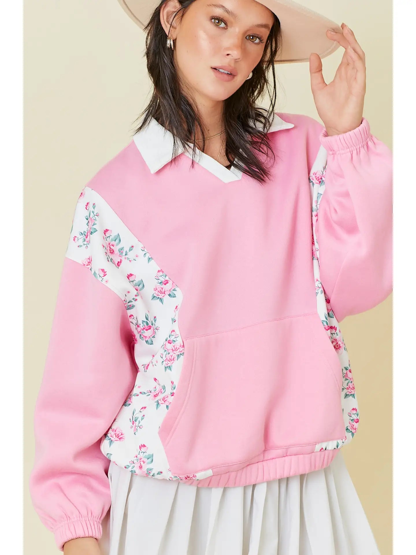 Bubblegum Floral Pullover Top