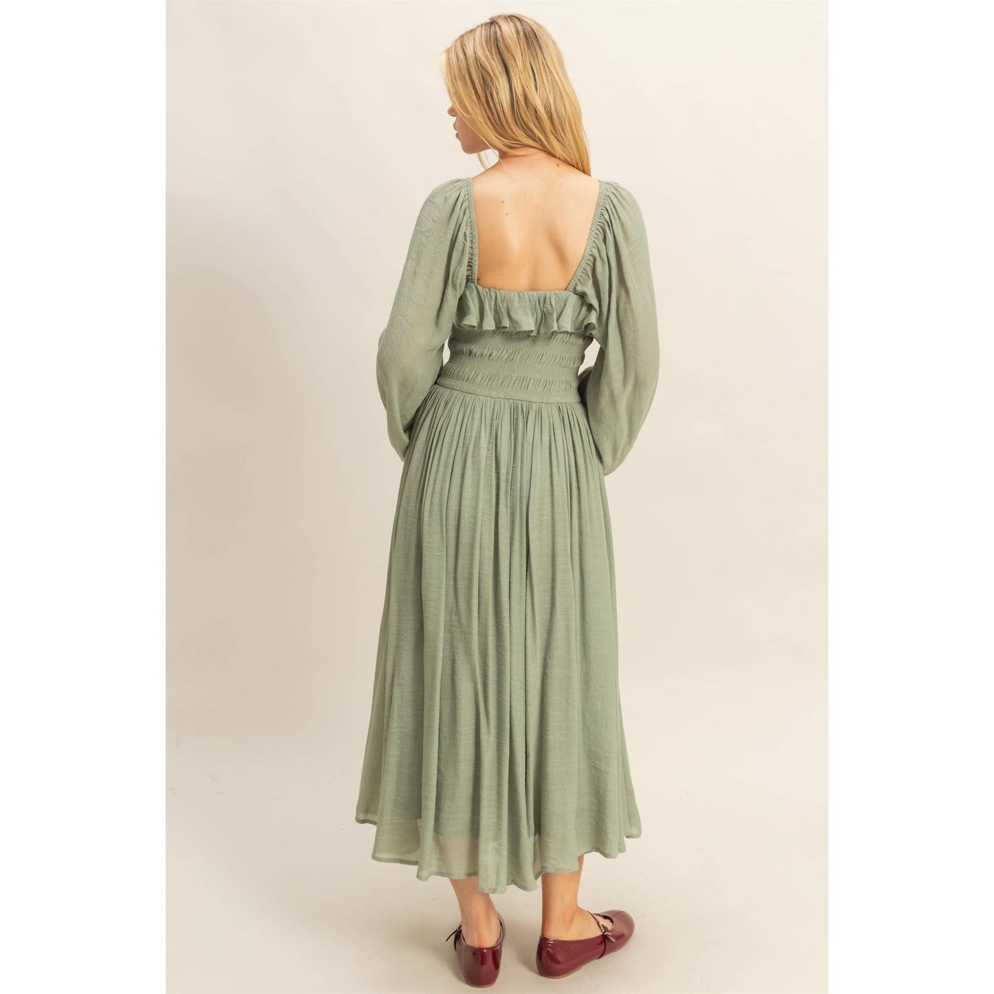 Peasant Gal Midi Dress