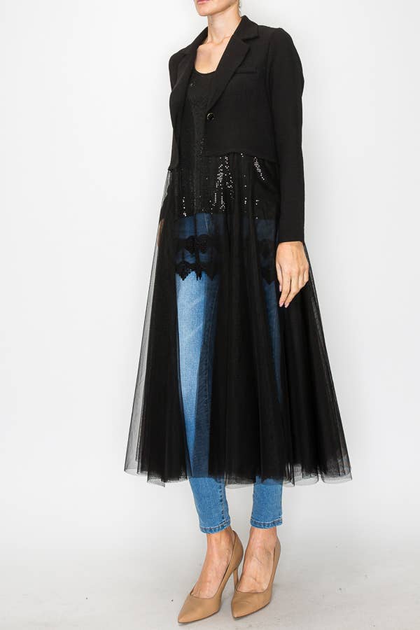 Chic Tulle Blazer Jacket