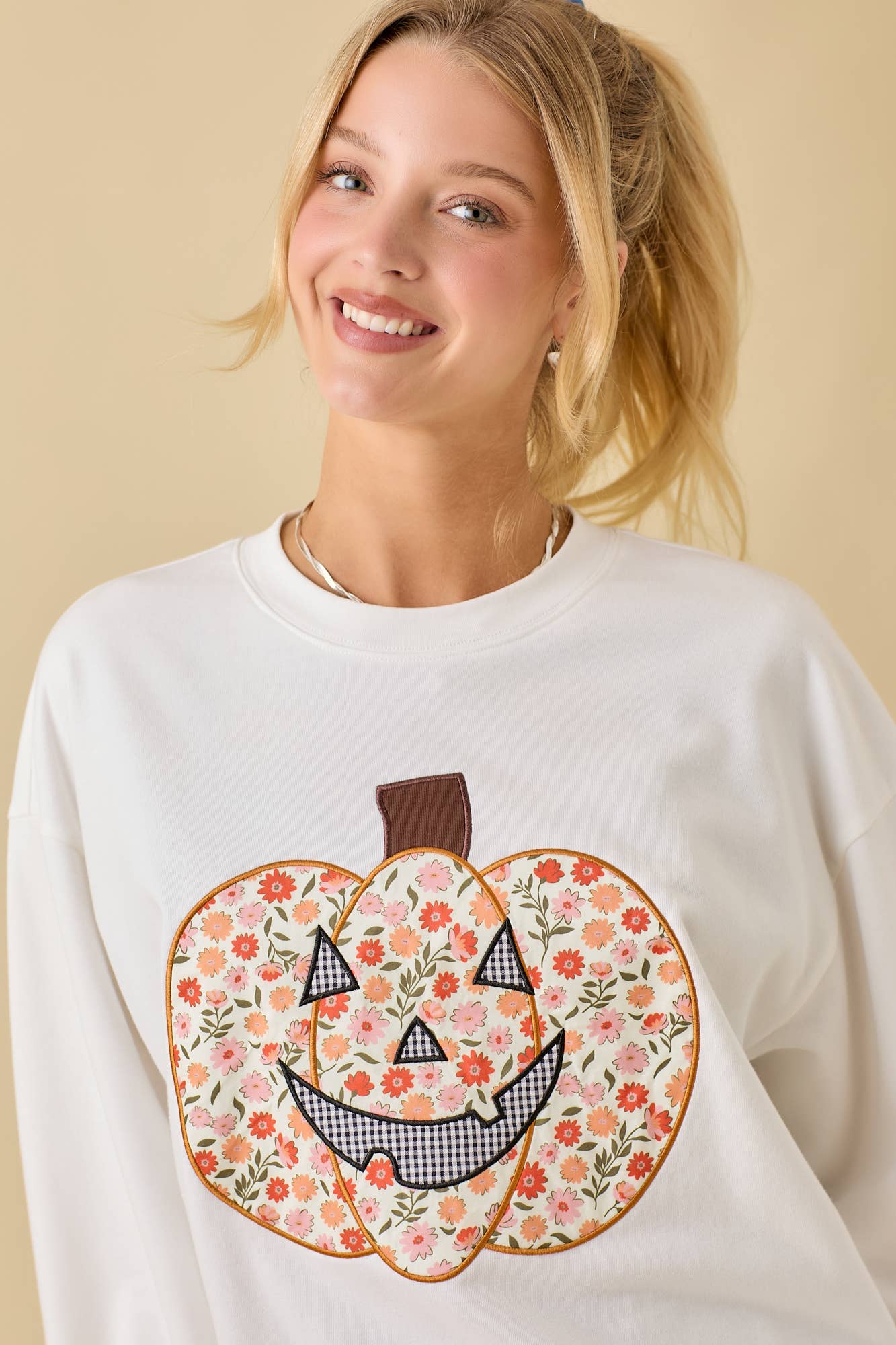 Floral Pumpkin Patch Pullover Top