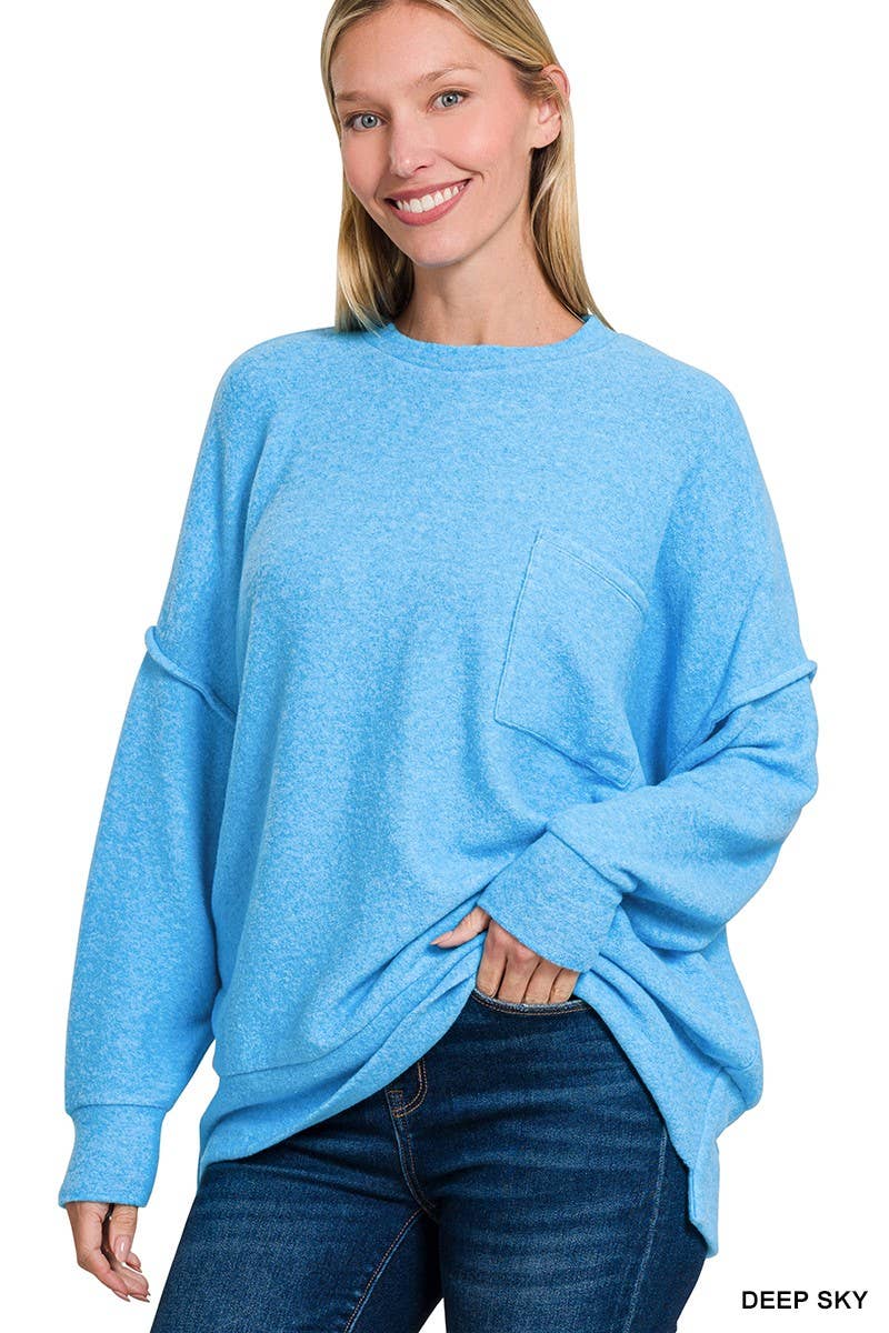 Melange Oversized Top: DOORBUSTER