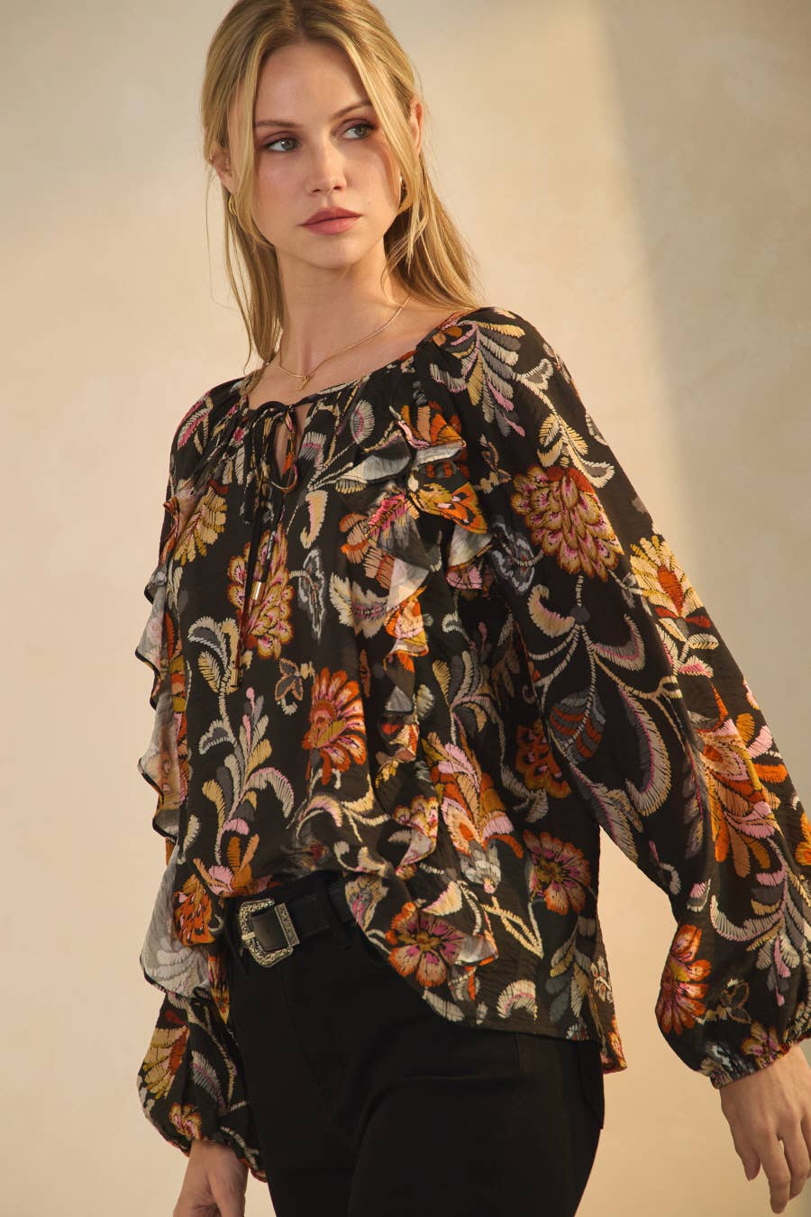 Fall Flora Flirty Top